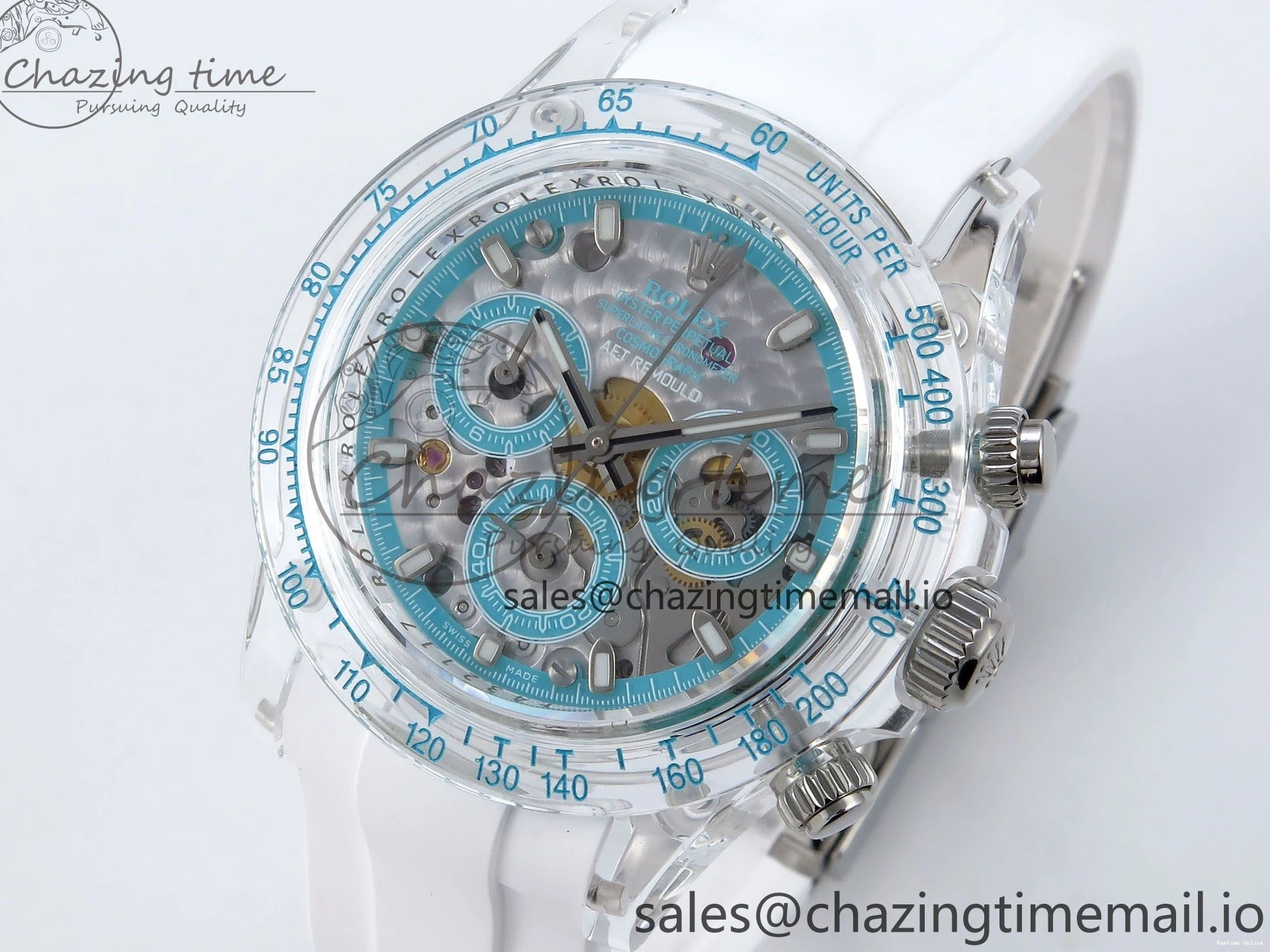 0131 Sophisticated Daytona AET Remould N6F 1:1 Best Edition Blue Dial on Rubber Strap SA 917